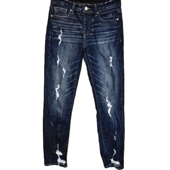 BUCKLE BLACK Women's Size 26 Fit No. 256 Stretch Jean Blue distressed destroyed - Picture 2 of 6